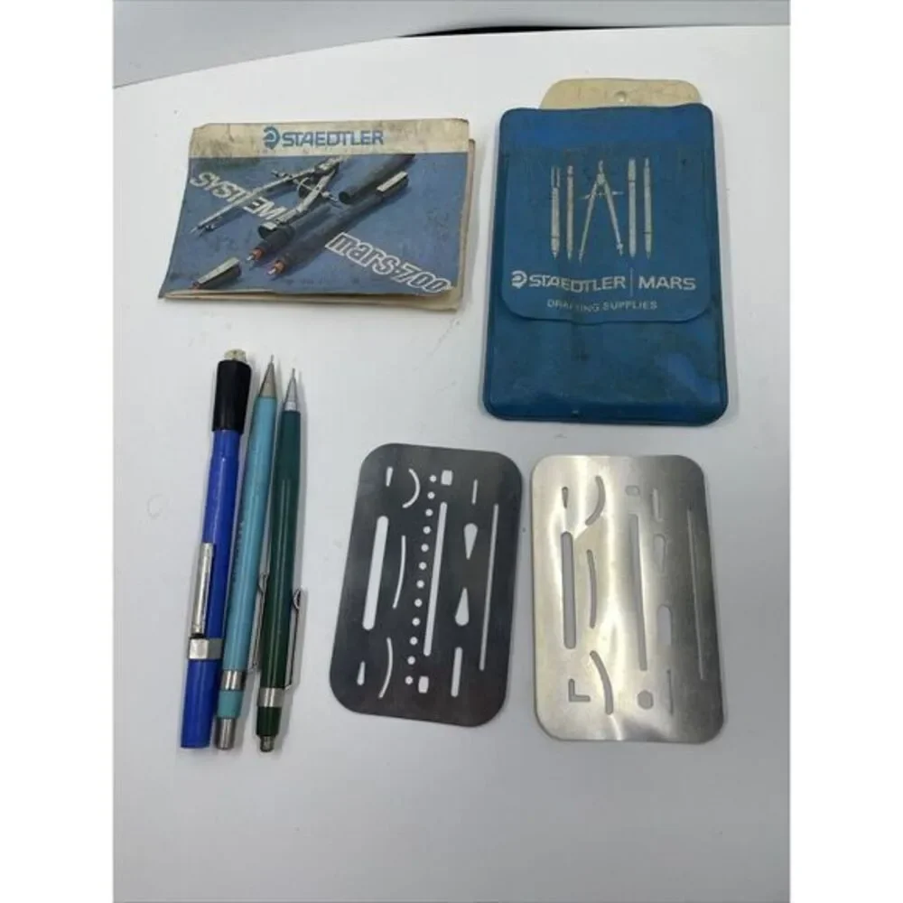Staedtler 2 Drafting Mechanical Pencils 1 Eraser 2 Erasing Shields, Mars‎ Manual